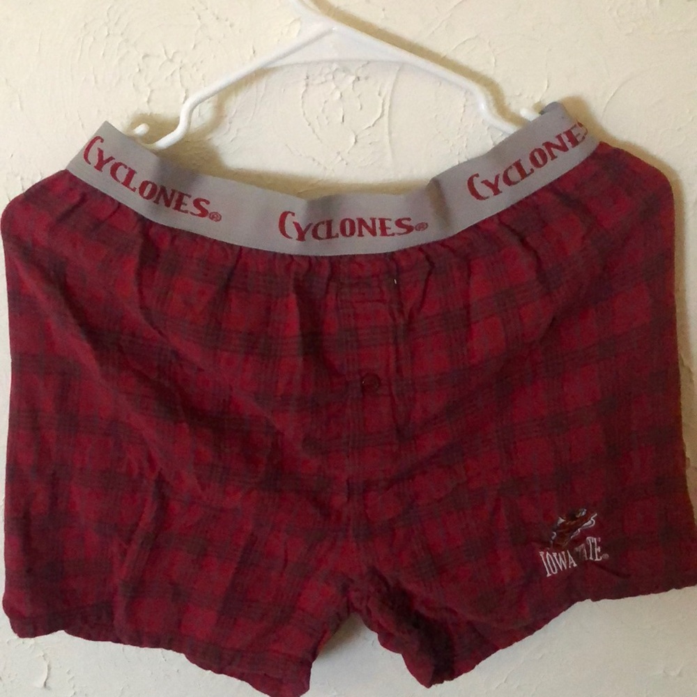 Iowa St CYCLONES boxers, size M,plaid,logo stitch